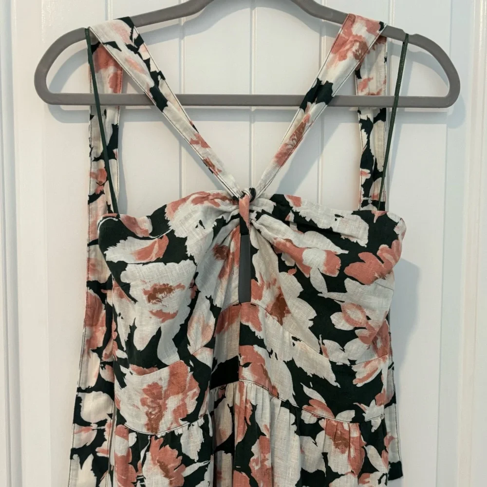 Abercrombie & Fitch Floral Strapless Maxi Dress in Pink and Green